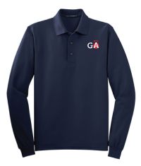 GA Uniform Long Sleeve YOUTH Polo-NAVY (Y500LS)